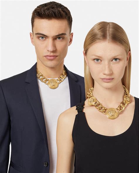 versace dicke panzerkette mit 2 medusa|versace medusa necklace.